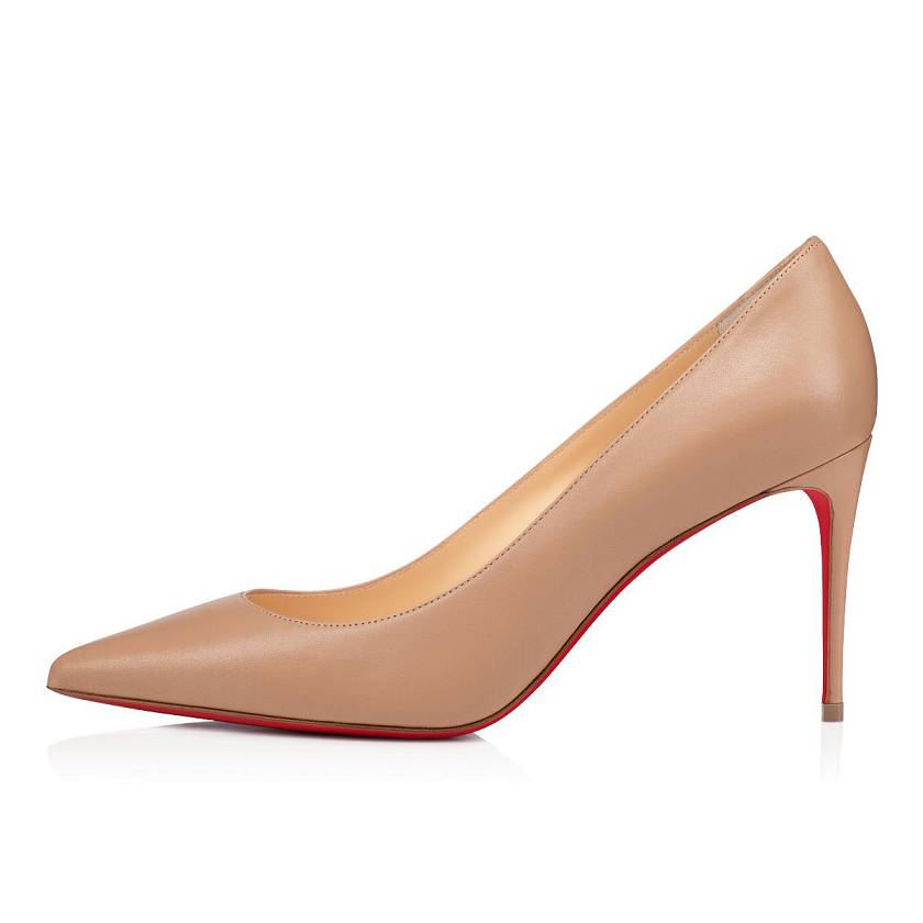 Women's Christian Louboutin Kate 85mm Leather Pumps - Nude [2419-563]